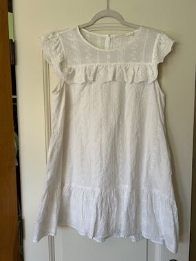 Ellison White Eyelet Ruffle Mini Dress